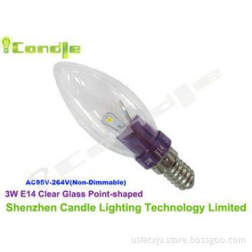 360 Degree  High Lumen 3watt LED Bulb E14 Base Purple Color